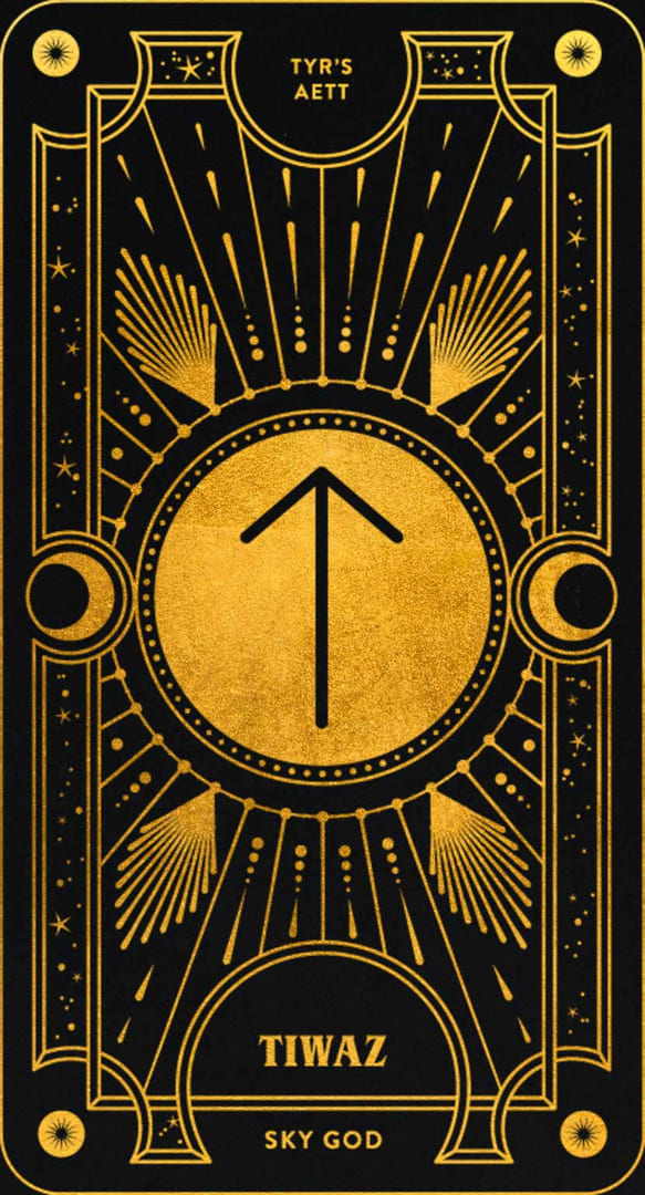 Tiwaz — Cosmic Whisper Rune Deck