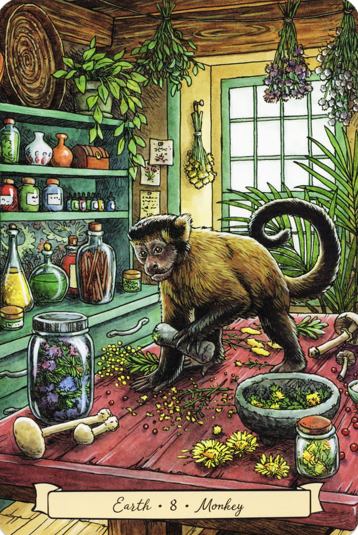 8 Monkey (Earth) — Everyday Witch's Familiars Oracle