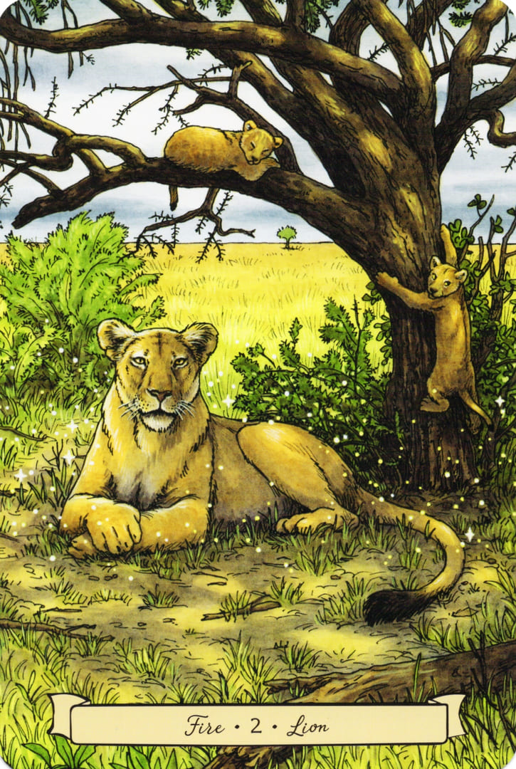 2 Lion (Fire) — Everyday Witch's Familiars Oracle