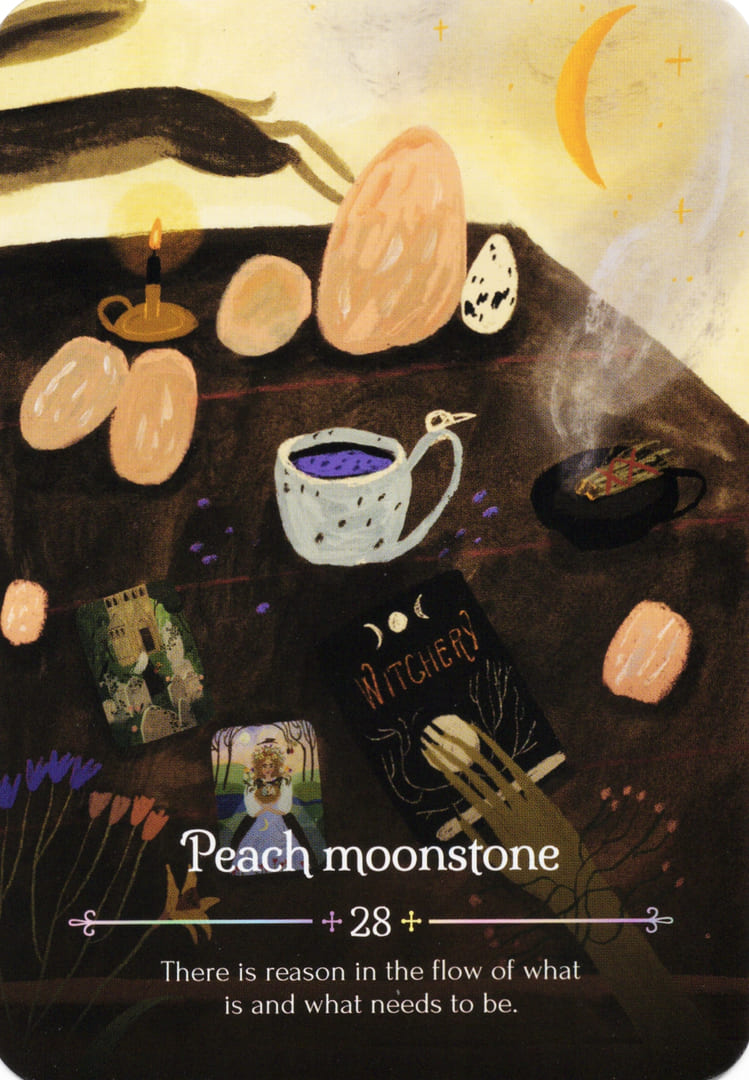 28. Peach Moonstone — Seasons of the Witch – Ostara Oracle