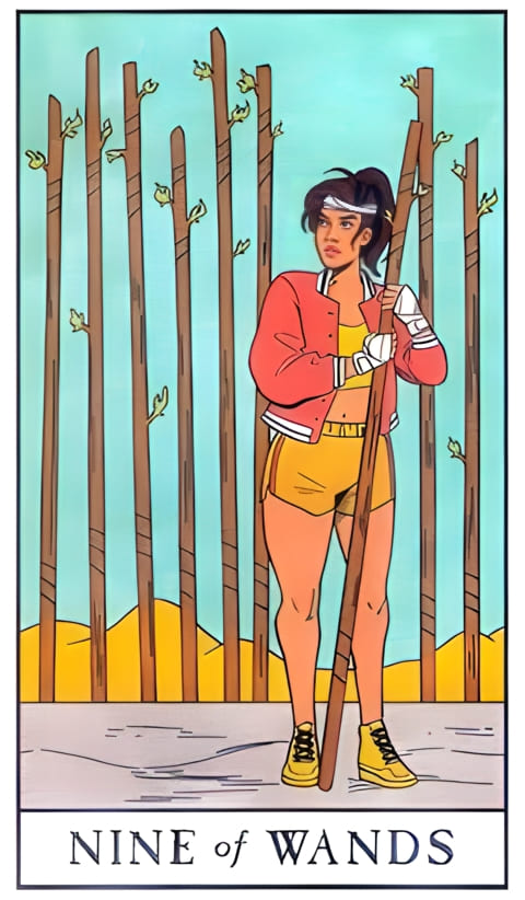 Nine of Wands — Modern Witch Tarot