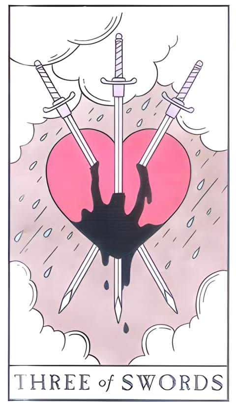 Three of Swords — Modern Witch Tarot