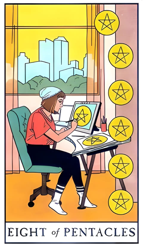 Eight of Pentacles — Modern Witch Tarot