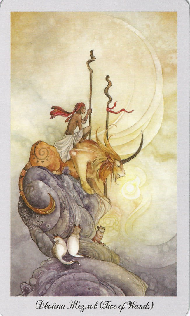 Dos de Bastos — Shadowscapes Tarot