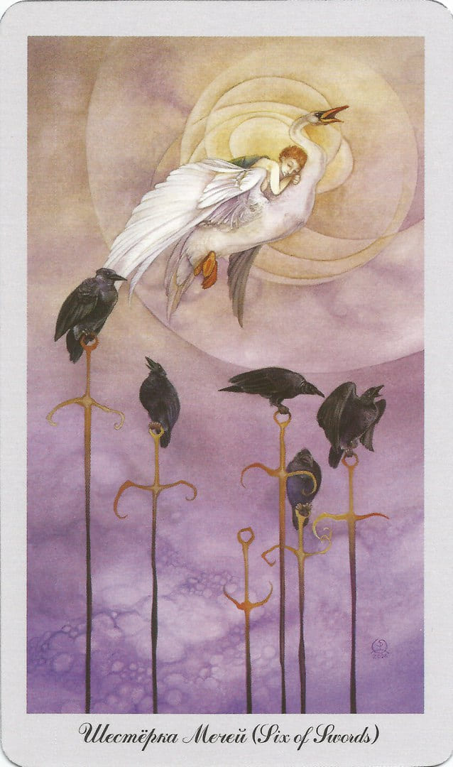 Seis de Espadas — Shadowscapes Tarot