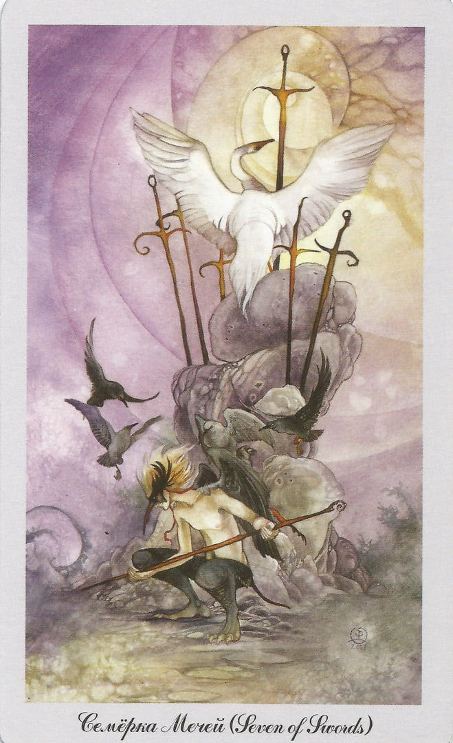Siete de Espadas — Shadowscapes Tarot