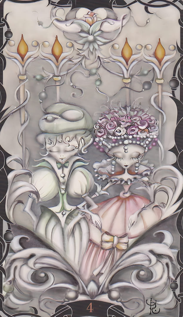 Four of Wands — Tarot of the Enchanted Garden