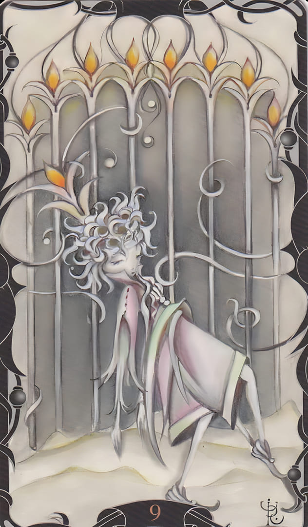 Nine of Wands — Tarot of the Enchanted Garden