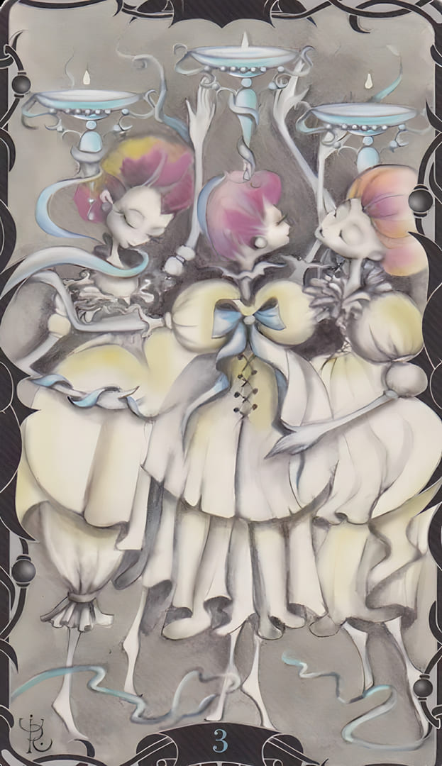 Three of Cups — Tarot of the Enchanted Garden