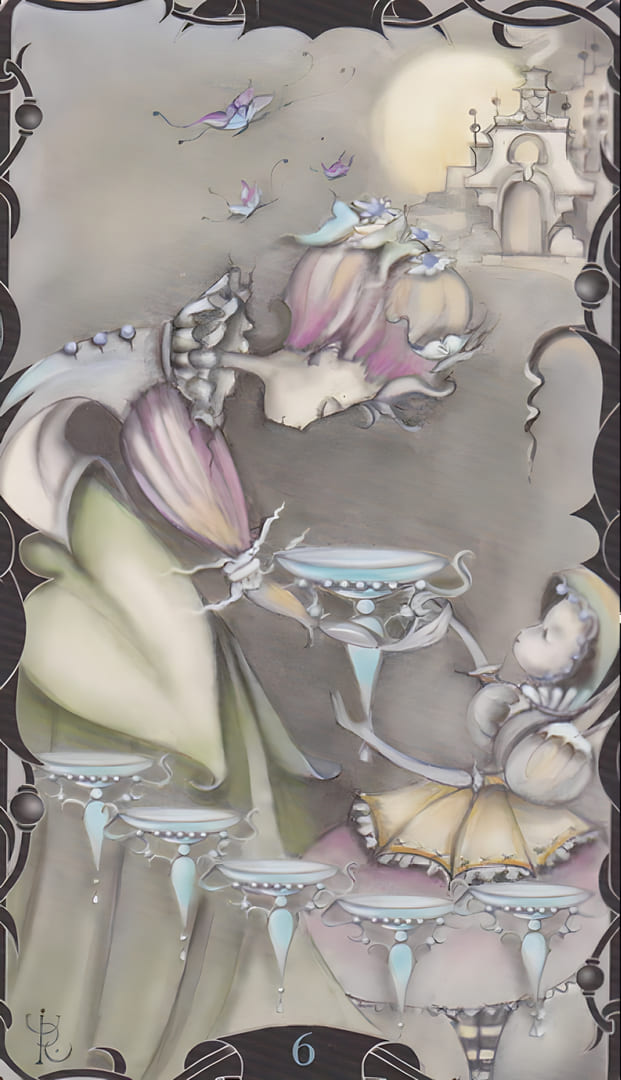 Six of Cups — Tarot of the Enchanted Garden