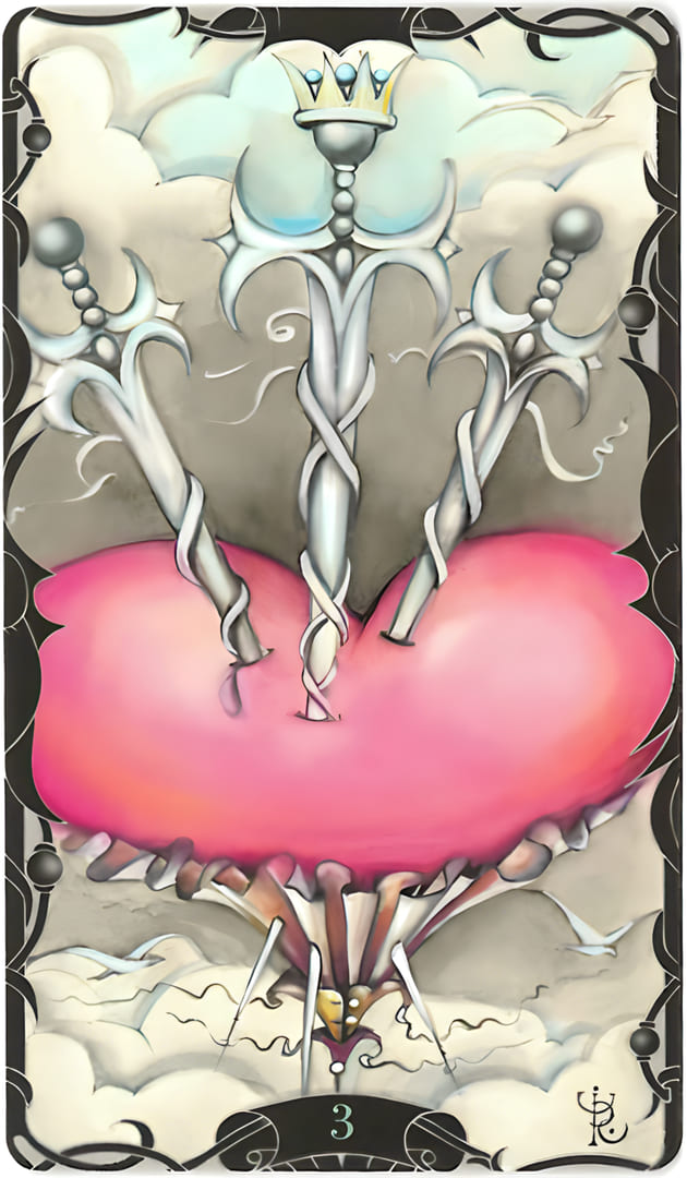 Three of Swords — Tarot of the Enchanted Garden