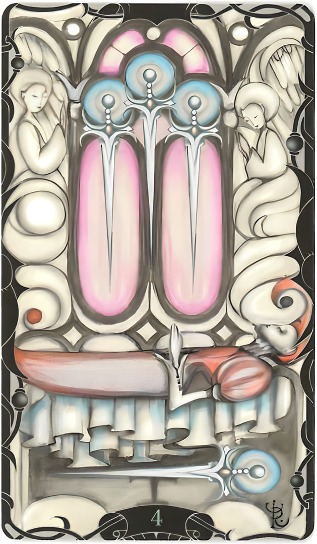 Four of Swords — Tarot of the Enchanted Garden