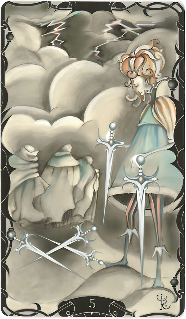 Five of Swords — Tarot of the Enchanted Garden