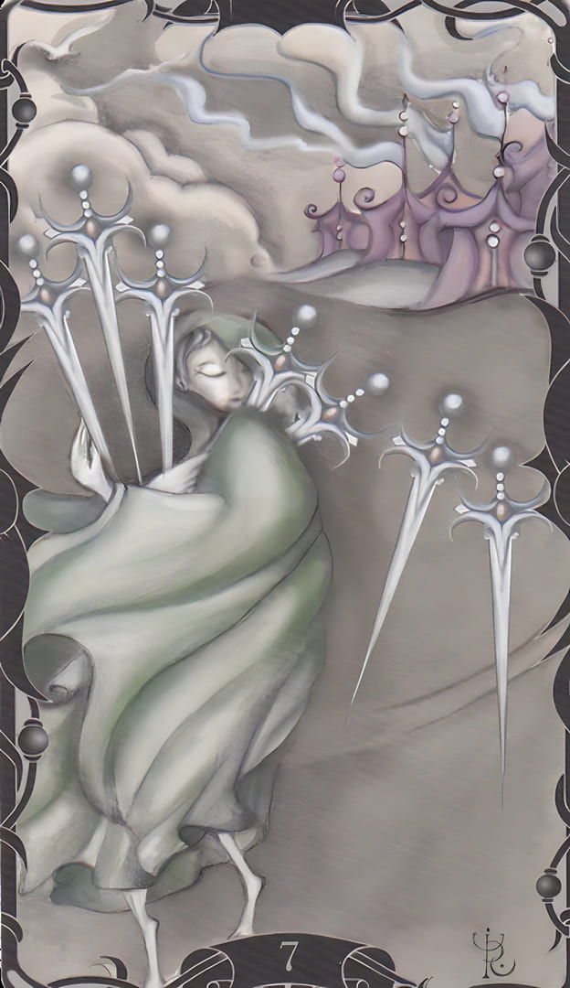 Seven of Swords — Tarot of the Enchanted Garden