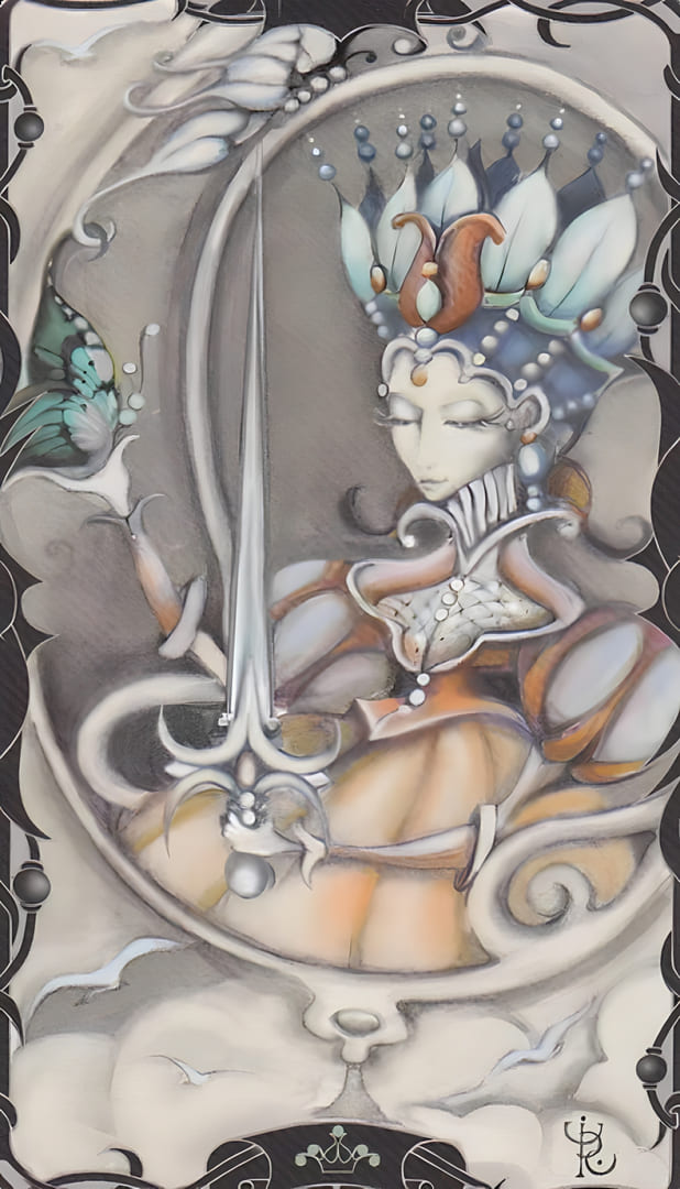 Queen of Swords — Tarot of the Enchanted Garden