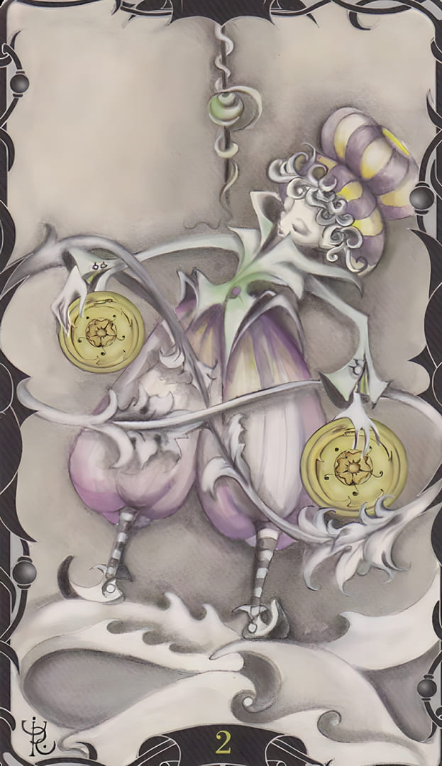 Two of Pentacles — Tarot of the Enchanted Garden