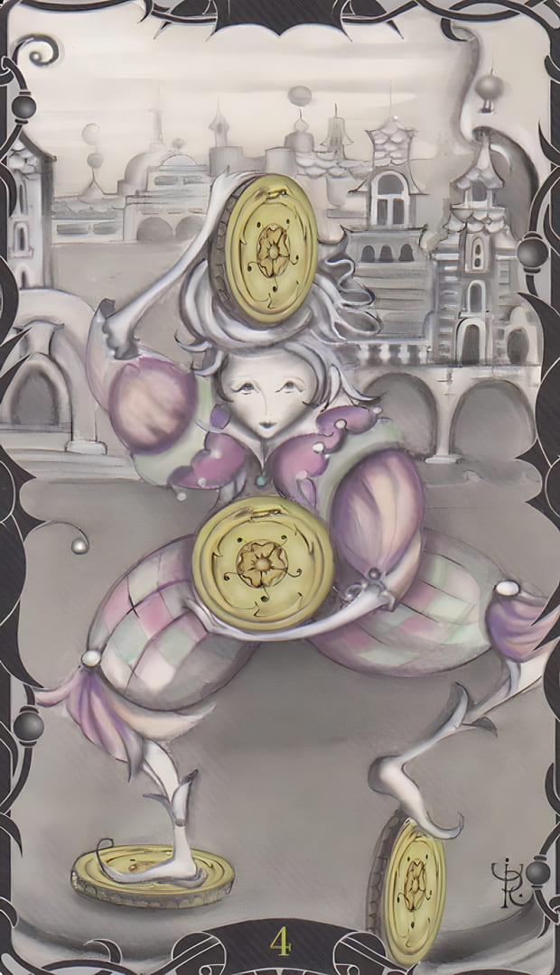 Four of Pentacles — Tarot of the Enchanted Garden