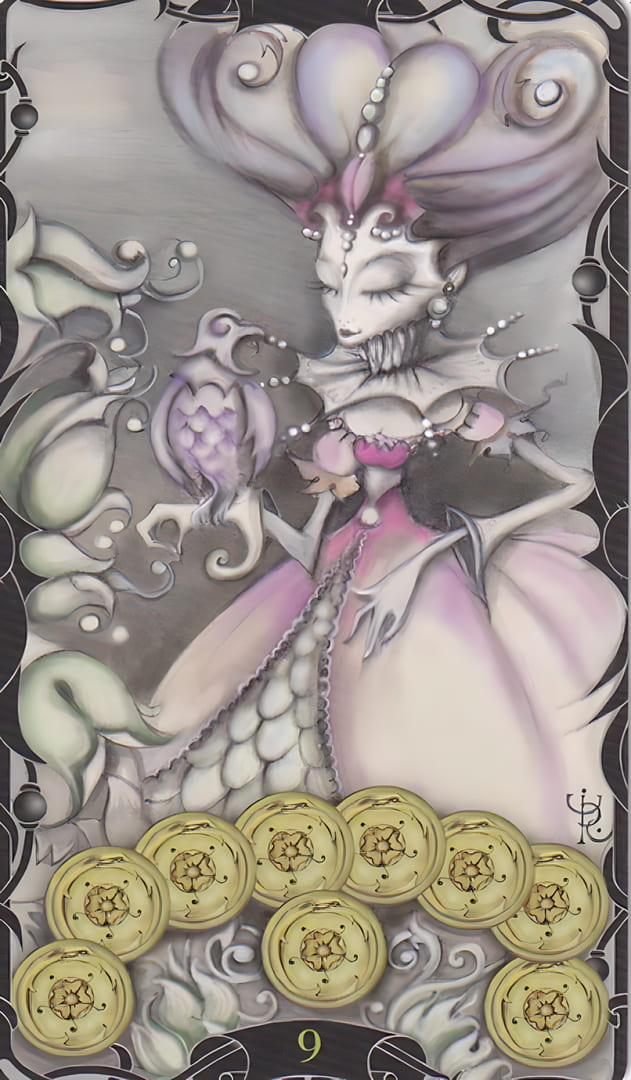 Nine of Pentacles — Tarot of the Enchanted Garden