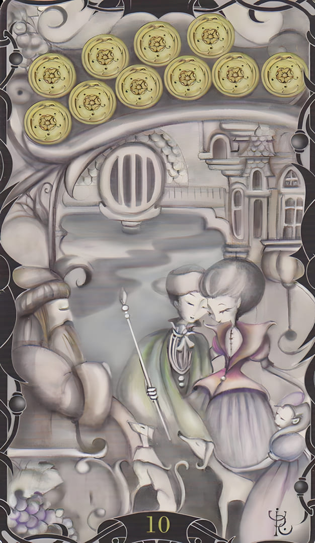 Ten of Pentacles — Tarot of the Enchanted Garden
