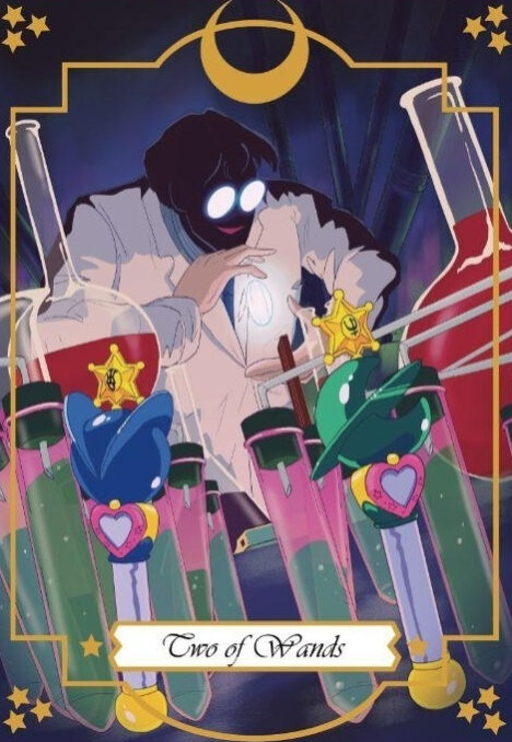 Two of Wands — Moonlight Senshi Tarot