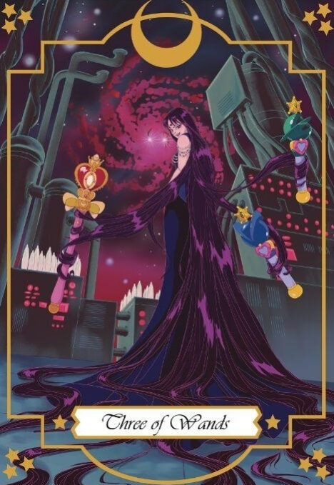 Three of Wands — Moonlight Senshi Tarot