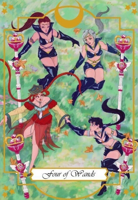 Four of Wands — Moonlight Senshi Tarot