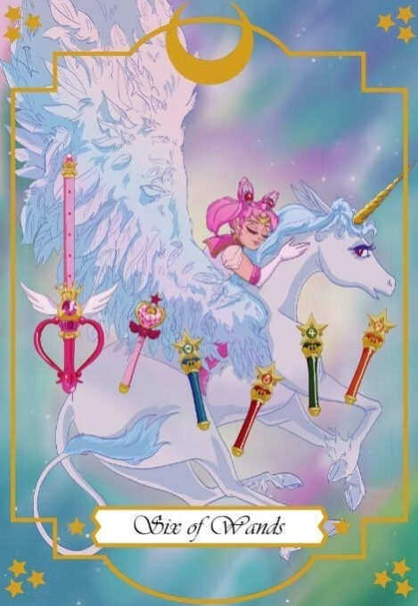 Six of Wands — Moonlight Senshi Tarot