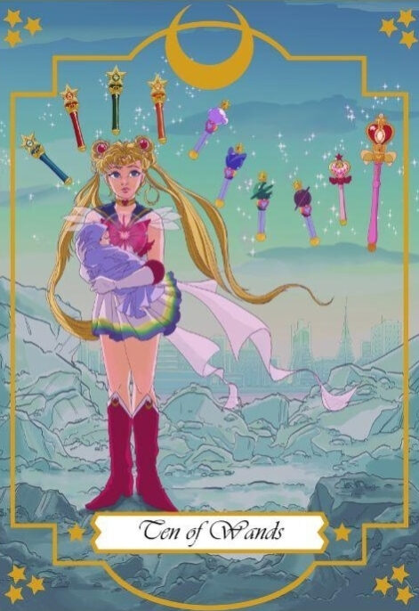 Ten of Wands — Moonlight Senshi Tarot