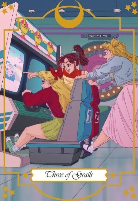 Three of Cups — Moonlight Senshi Tarot