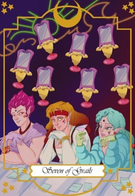 Seven of Cups — Moonlight Senshi Tarot