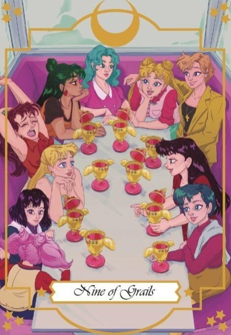 Nine of Cups — Moonlight Senshi Tarot