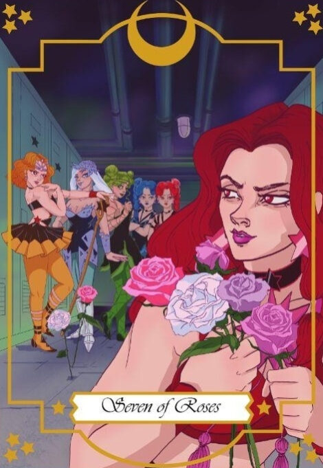 Seven of Swords — Moonlight Senshi Tarot