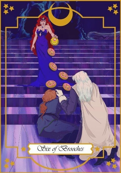 Six of Pentacles — Moonlight Senshi Tarot