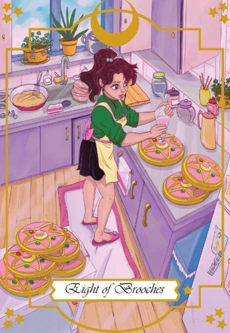 Eight of Pentacles — Moonlight Senshi Tarot