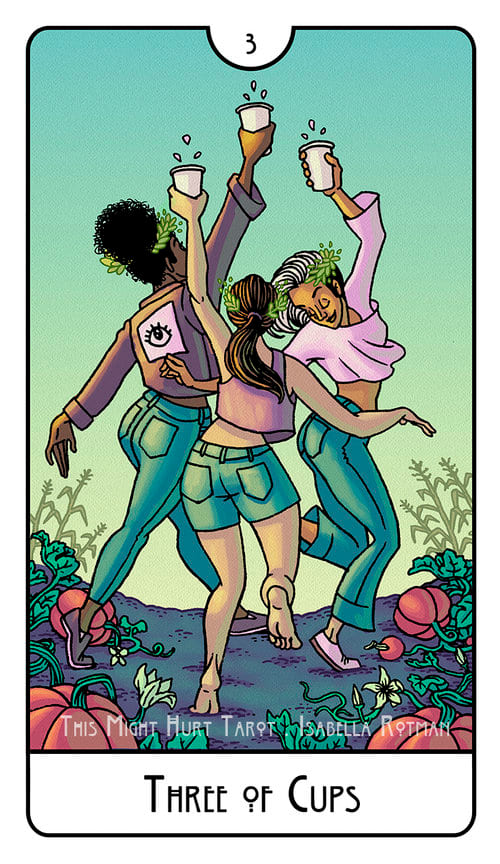 Three of Cups — This Might Hurt Tarot