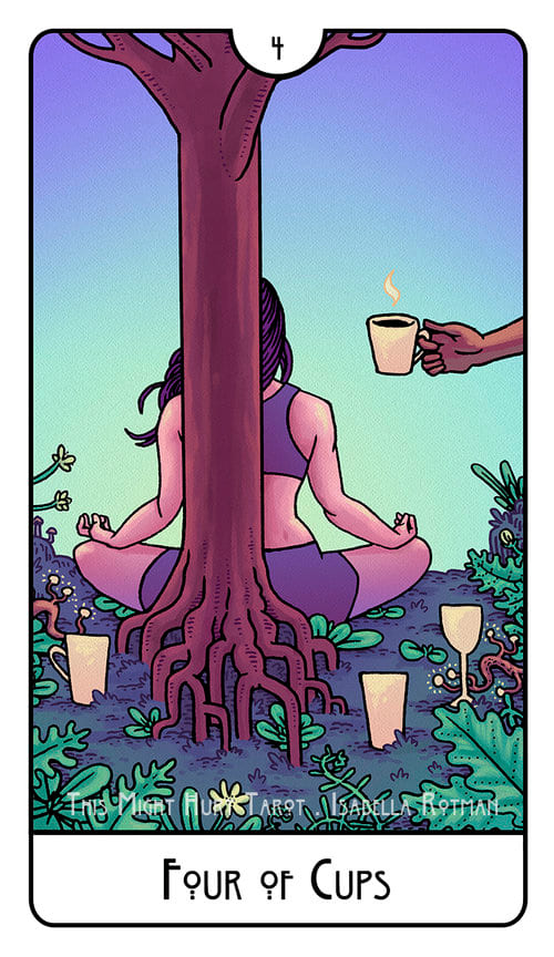 Cuatro de Copas — This Might Hurt Tarot