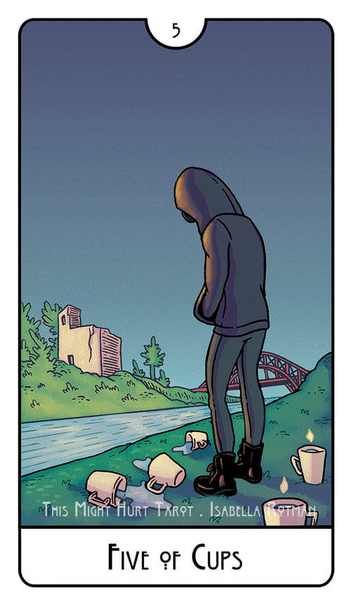 Five of Cups — This Might Hurt Tarot