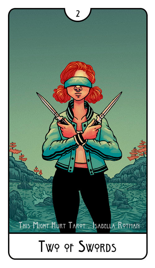 Dos de Espadas — This Might Hurt Tarot