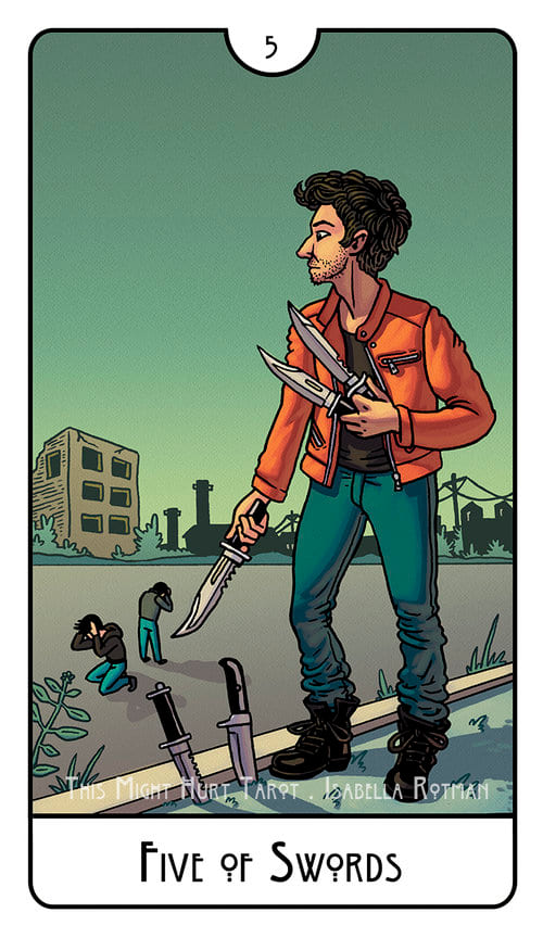Cinco de Espadas — This Might Hurt Tarot