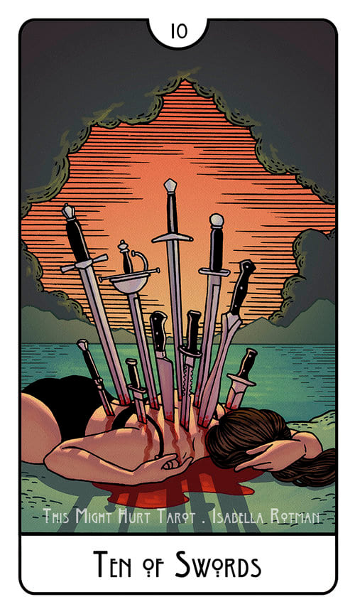 Ten of Swords — This Might Hurt Tarot