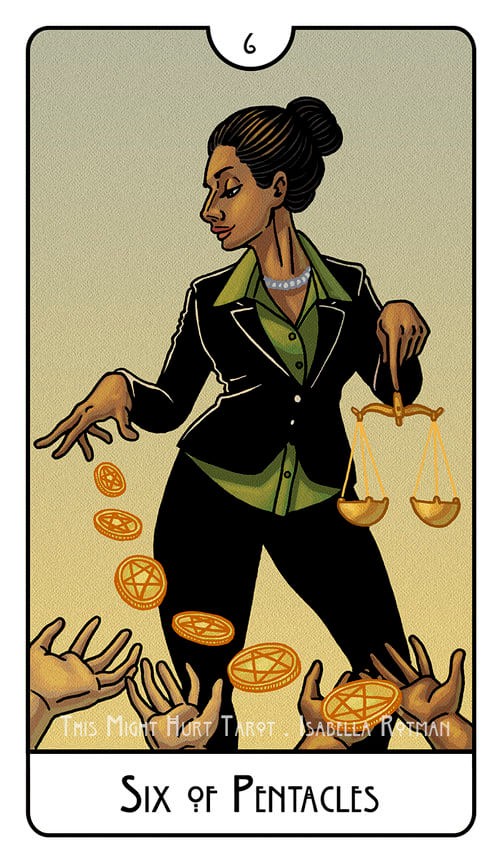 Six of Pentacles — This Might Hurt Tarot