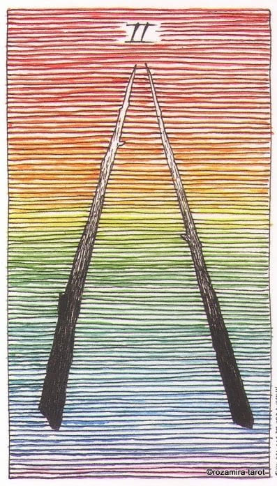 Dos de Bastos — The Wild Unknown Tarot