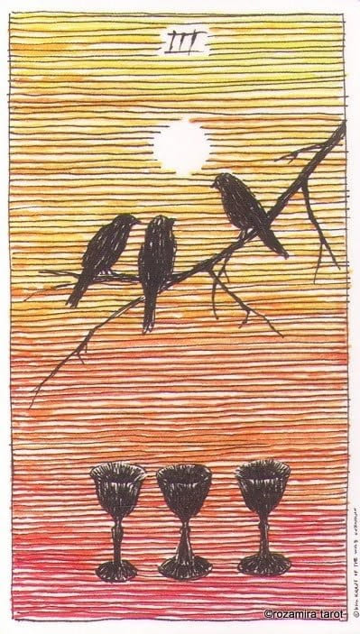 Tres de Copas — The Wild Unknown Tarot