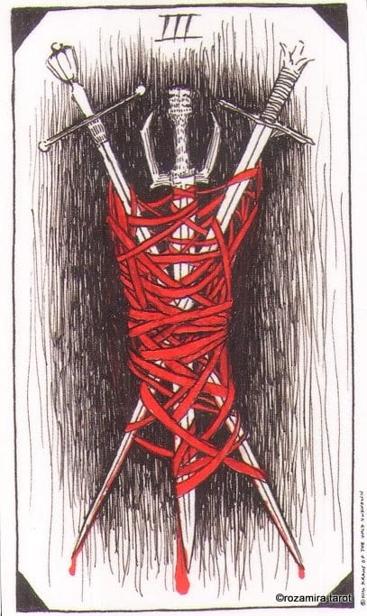 Tres de Espadas — The Wild Unknown Tarot