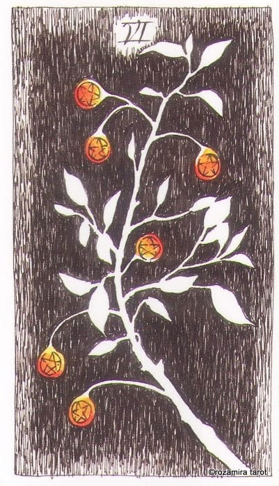 Seis de Oros — The Wild Unknown Tarot