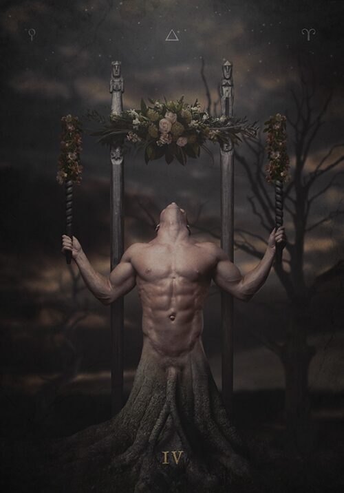 Cuatro de Bastos — The Sabbath Tarot