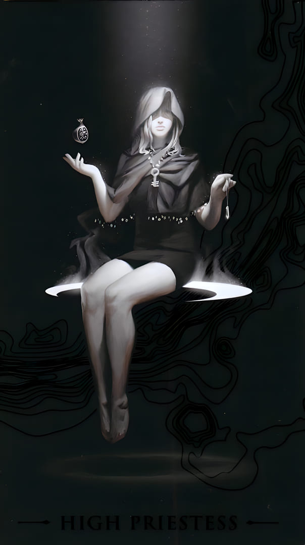 The High Priestess — True Black Tarot