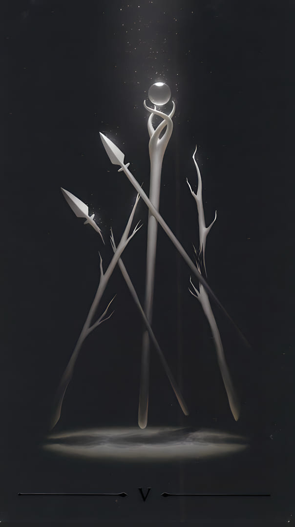 Five of Wands — True Black Tarot