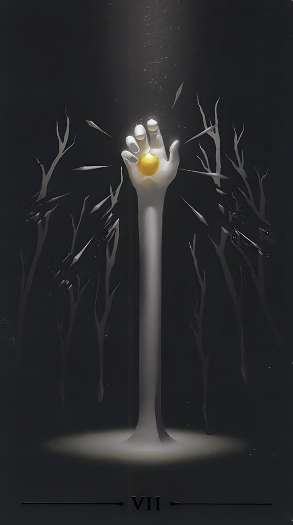 Seven of Wands — True Black Tarot