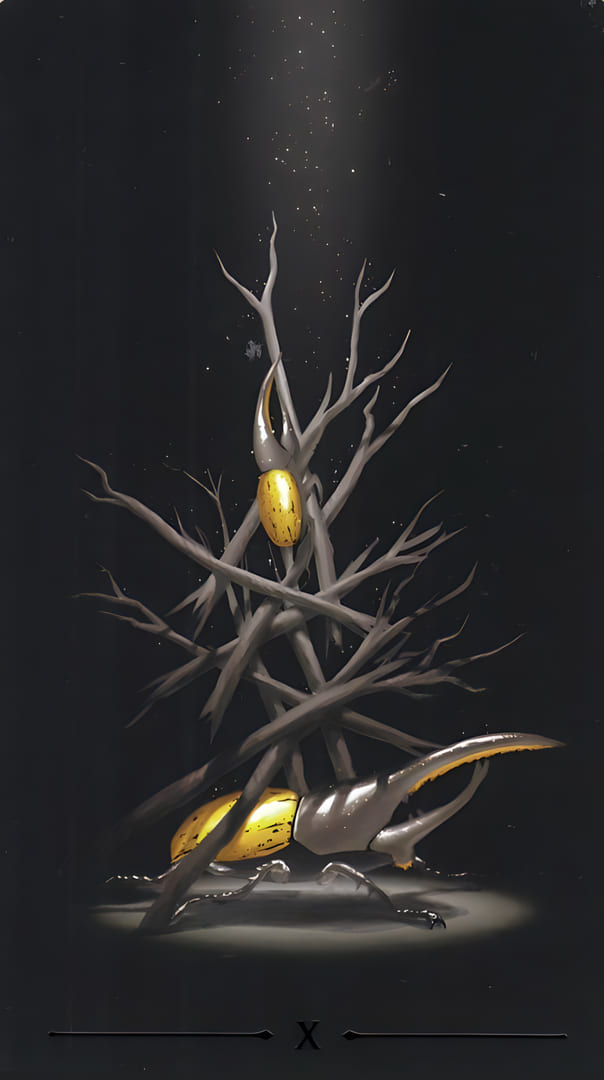 Ten of Wands — True Black Tarot